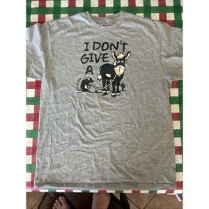 DOM Mens graphic T Shirt " I dont give a ****" L Cotton